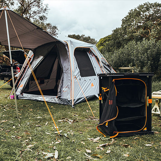 Oztent Camper Cupboard, the perfect portable camping pantry