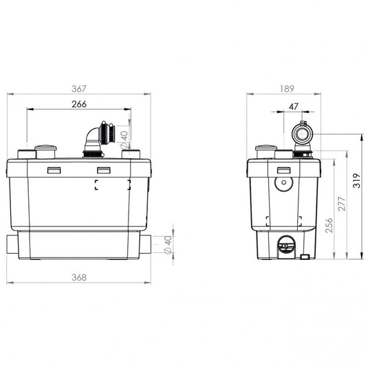 SaniVite Macerator Pump, Grey Water Pump
